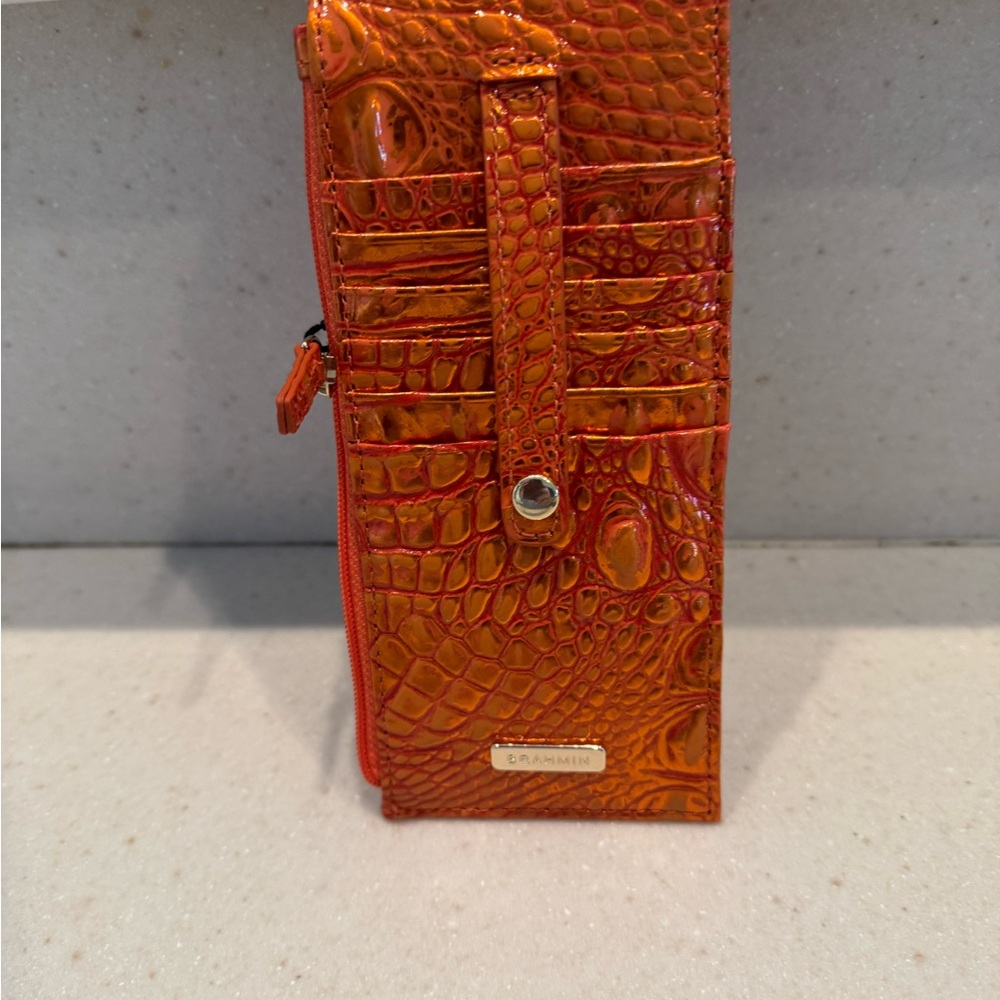 Brahmin Tangerine Croc-Embossed Card Holder - Picture 2 of 2